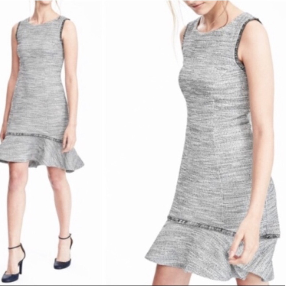 Banana Republic Boucle Flutter Hem dress